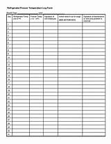 Pictures of Refrigerator Temp Log