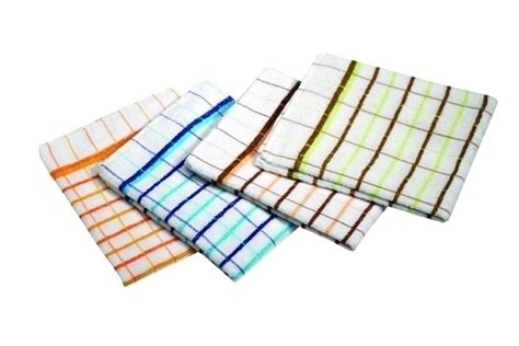 Terry Check Tea Towels Pack Of 10 Ramon Hygiene 722