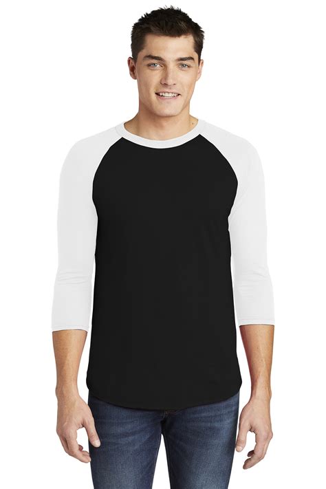 Mens T Shirts American Apparel Bb453w Unisex Poly Cotton 34 Sleeve