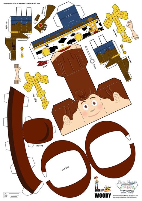 Papercraft Du Shérif Woody Toy Story Paper Toyfr Manualidades