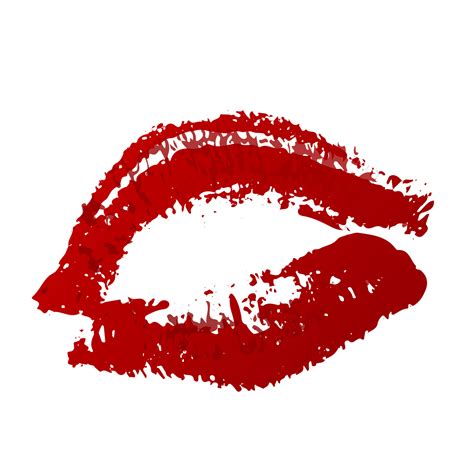 Red Lipstick Kiss On White Background Imprint Of The Lips Kiss Mark