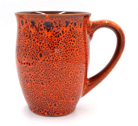 Orange Mist Coffee Mug Ceramic Handmade Tea Mug 16 Oz Orange Etsy