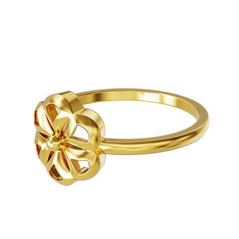 Plain Floral Design Gold Ring 02 03 Spe Goldchennai