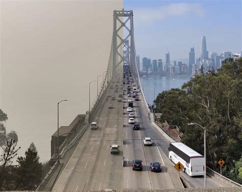 San Francisco Bay Bridge Before And After The Camp Fire Pics