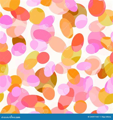 Colorful Bright Ovals On A White Background Geometric Abstract Seamless