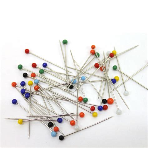 Portable 250pcs Glass Pearlized Head Pins Multicolor White Dressmaking