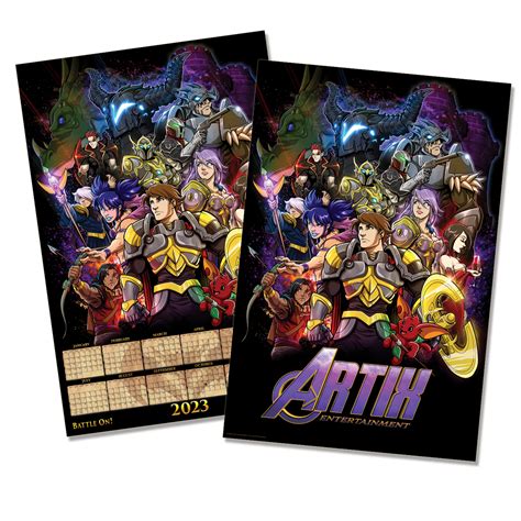 2023 Artix Calendar Battleon Forever Poster Heromart