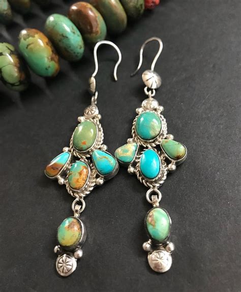 Sterling Silver Blue Green Royston Turquoise Earrings SOLD Turquoise
