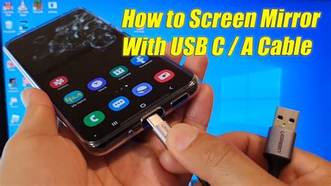 How To Screen Mirror With Usb Ca Cable On Galaxy S20 S20 Plus S20