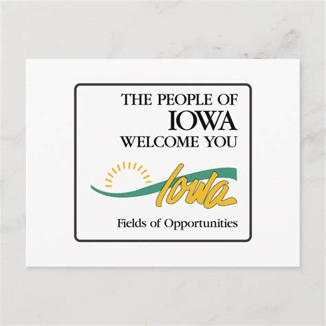 Welcome To Iowa Usa Road Sign Postcard Zazzle