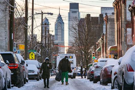 Snow In Philadelphia Totals On How Much Fell Road Conditions From Winter Storm