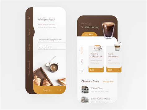 Coffee Shop Mobile App | App interface design, Mobile app, Mobile app design inspiration