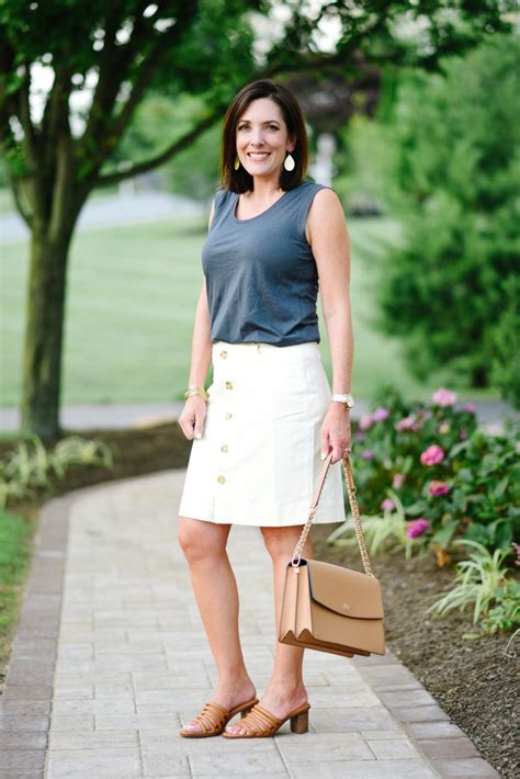 Button Front Pencil Skirt Outfit