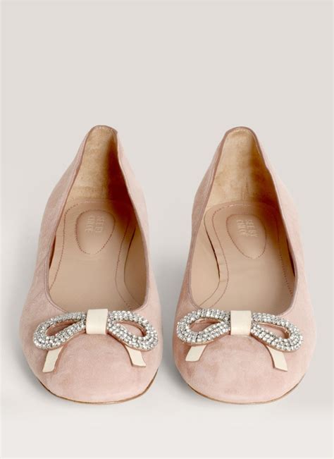 Bow Embellished Suede Ballerina Flats Shoe Clips Ballerina Flats Me Too Shoes