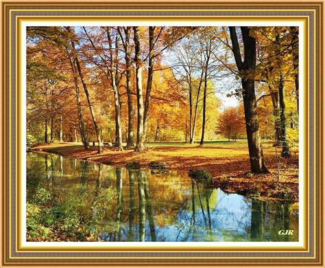 Autumn Fall Scene Near Radcohurst L A S With Printed Frame Digital Art