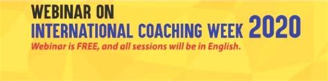 Webinar On International Coaching Week 2020 Linkedin