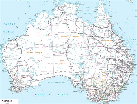 Large Detailed Road Map Of Australia With All Cities