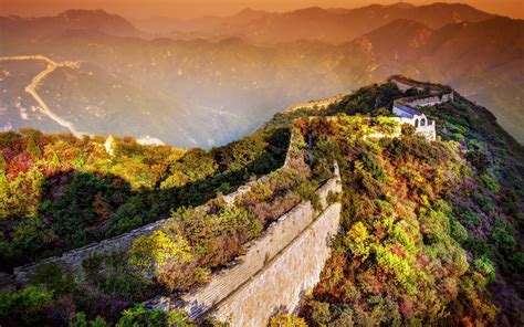 Beautiful Sunset On Great Wall Of China Wallpapers Hd Desktop And