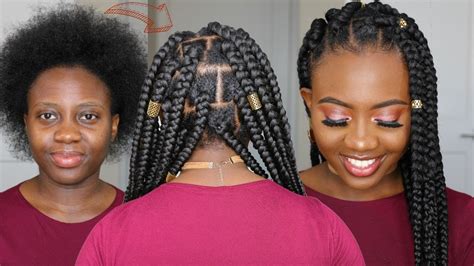 Maybe you would like to learn more about one of these? EASIEST JUMBO BOX BRAIDS PROTECTIVE STYLE On 4C Natural ...