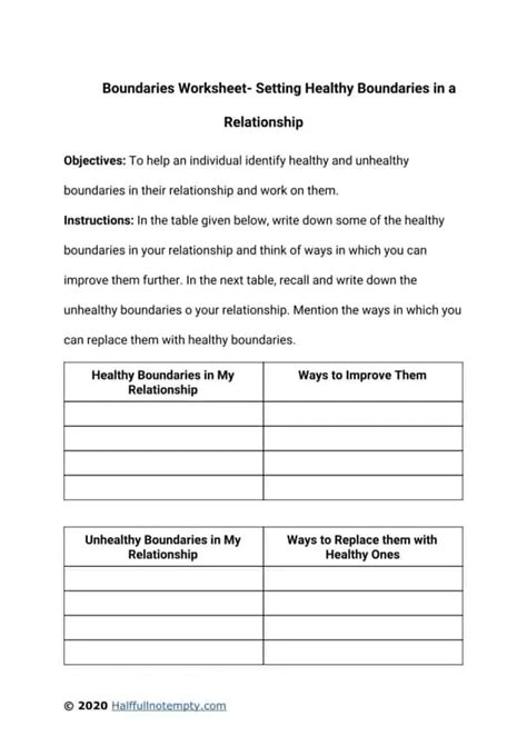 Boundaries Worksheets Boundaries Worksheet Healthy Boundaries Worksheets Personal