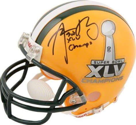 Aaron Rodgers Autographed Mini Helmet Details Green Bay Packers Super Bowl Xlv