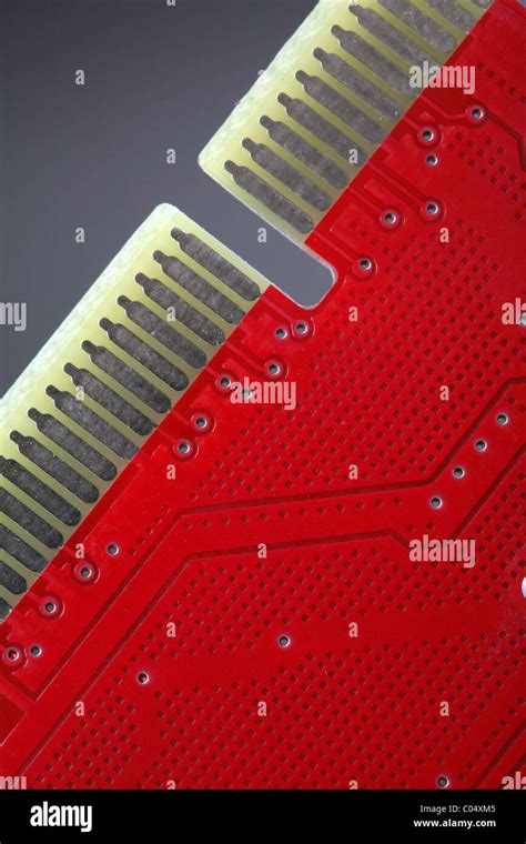 Red Circuit Board Close Up Shot For Background Stock Photo Alamy