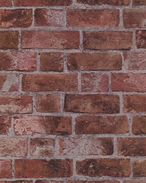 Brick Wallpaper Aged Red Brick With Texture He1044 Ebay