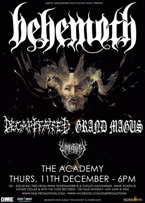 Behemoth Play Dublin Academy Dec 11th