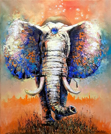 Elephant Painting Artwork Painting By Tata Artmajeur