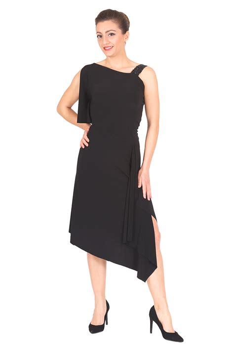 One Shoulder Asymmetric Tango Dress Chic Milonga Dresses Condiva