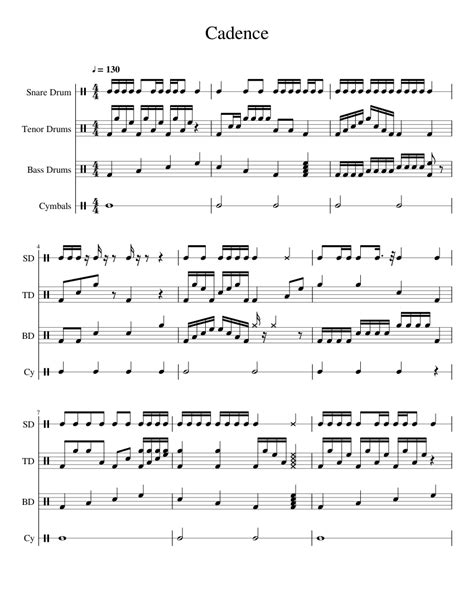 Free drum lessons, charts & articles. Drum Cadence Sheet music for Percussion | Download free in PDF or MIDI | Musescore.com