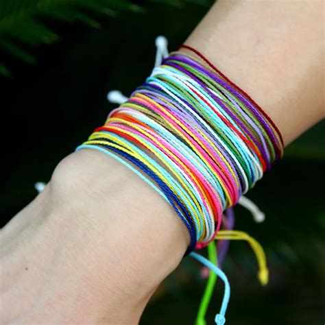 Hesiod Rainbow Wax Cord Waterproof String Bracelets Anklets Adjustable