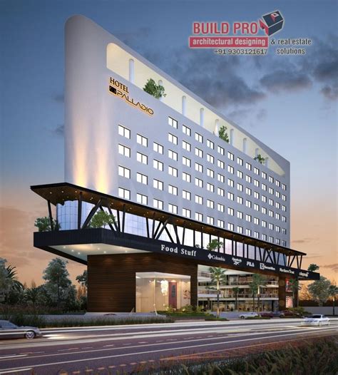 Hotel Elevation 3dmax Vray Ps Building Elevation Architecture