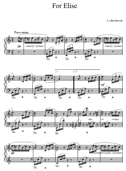 With that being said, fur elise is not an easy song, but my goal as an educator is to show people that it actually is easy. Fur Elise Piano Sheet Music