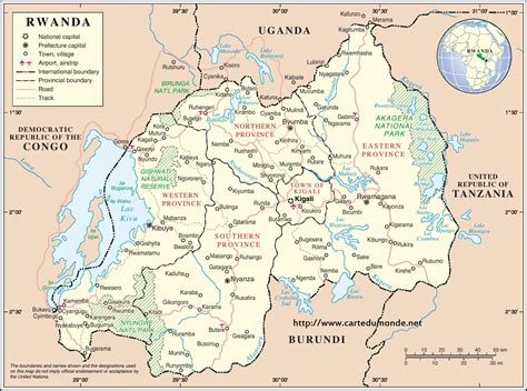 Palais des nations liegt 790 meter nördlich von ambassade de la république du rwanda. Karte Ruanda, Karte auf Land Ruanda