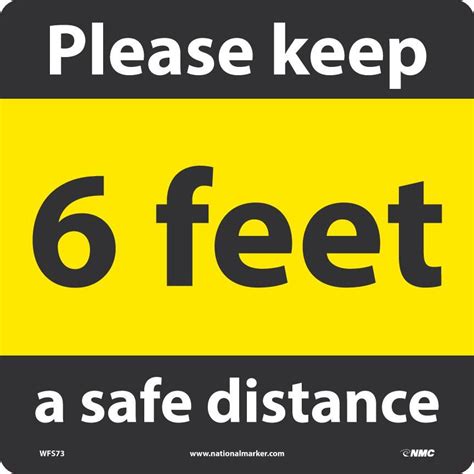 Safety Products Inc Covid 19 Please Keep A Safe Distance 6ft Floor