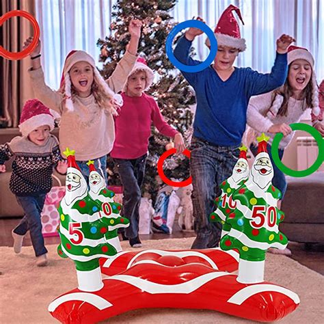 Travelwant Inflatable Christmas Tree Ring Toss Game 4 Christmas Tree