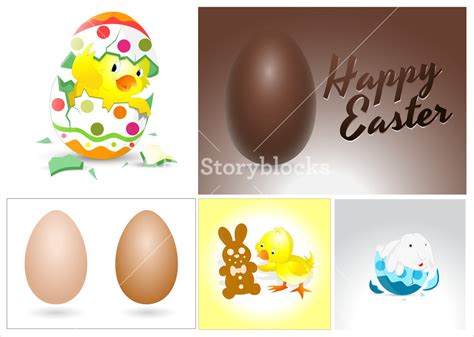 Easter Eggs Bunny And Chicken Vectors Royalty Free Stock Image