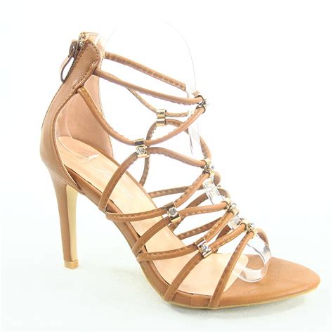 women s sexy strappy ankle strap open toe zip high heel sandal shoes size 5 10 ebay