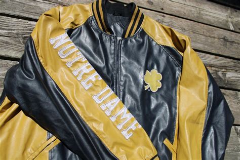 Vintage Vintage Notre Dame Leather Jacket 90s Ncaa Grailed
