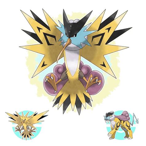 Second Part Of My Legendary Bird And Beast Fusions Zapdos Raikou