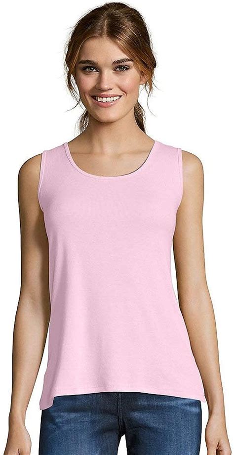 Hanes Womens Mini Ribbed Cotton Tank Paleo Pink At Amazon Womens Free