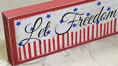 Let Freedom Ring Patriotic Wood Sign Red Etsy
