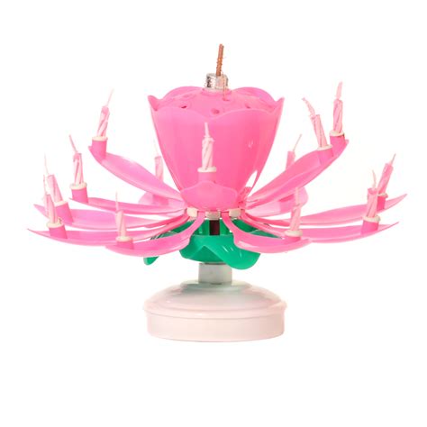 Order candles online from ferns n petals. Pink Musical Flower Birthday Candles Lotus Flower Spinning ...