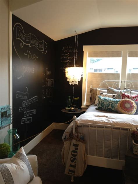 The most relaxing color for a bedroom is a blue gray color. 25 Cool Chalkboard Bedroom Décor Ideas To Rock | DigsDigs