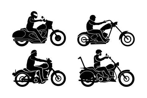 Chopper Motorcycle Biker Outline Silhouette Vector Graphic Svg Etsy