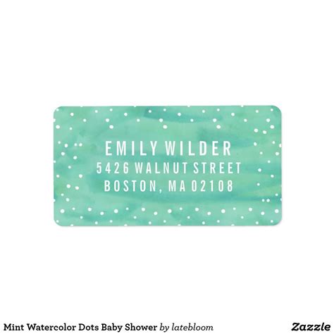 Mint Watercolor Dots Baby Shower Label Add A Special Touch To Your