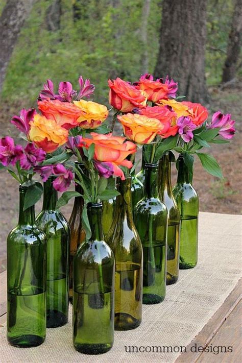Inexpensive And Unique Summer Themed Bridal Shower Ideas Vis Wed Wine Bottle Centerpieces