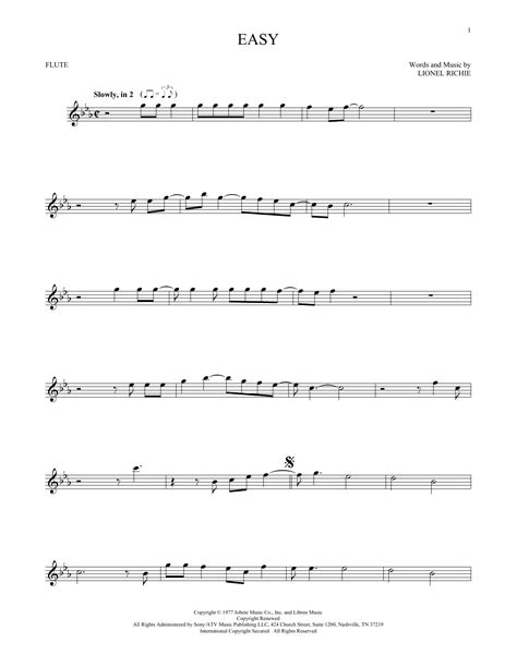 Easy Flute Solo Print Sheet Music Now