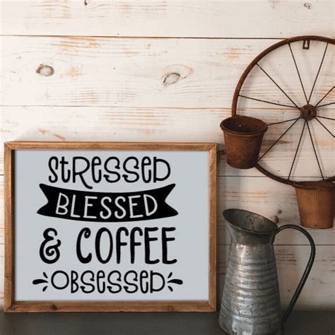 Stress Blessed And Coffee Obsessed Etsy